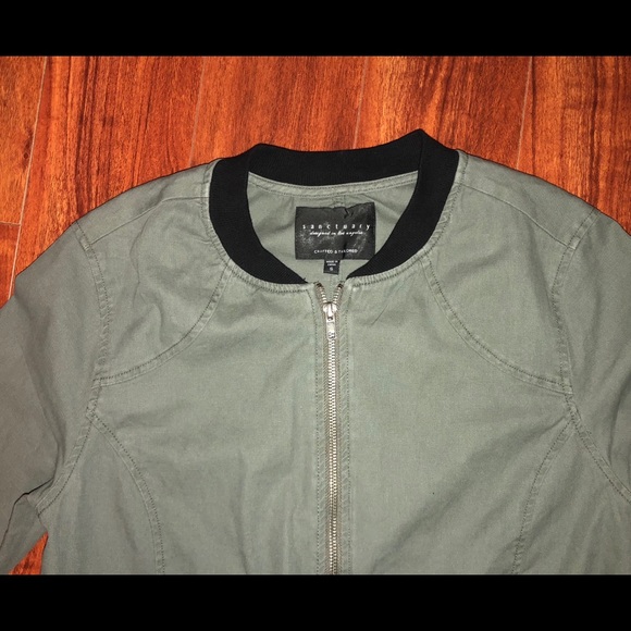 Sanctuary Anthropologie Green Bomber Jacket•Small - Picture 2 of 8